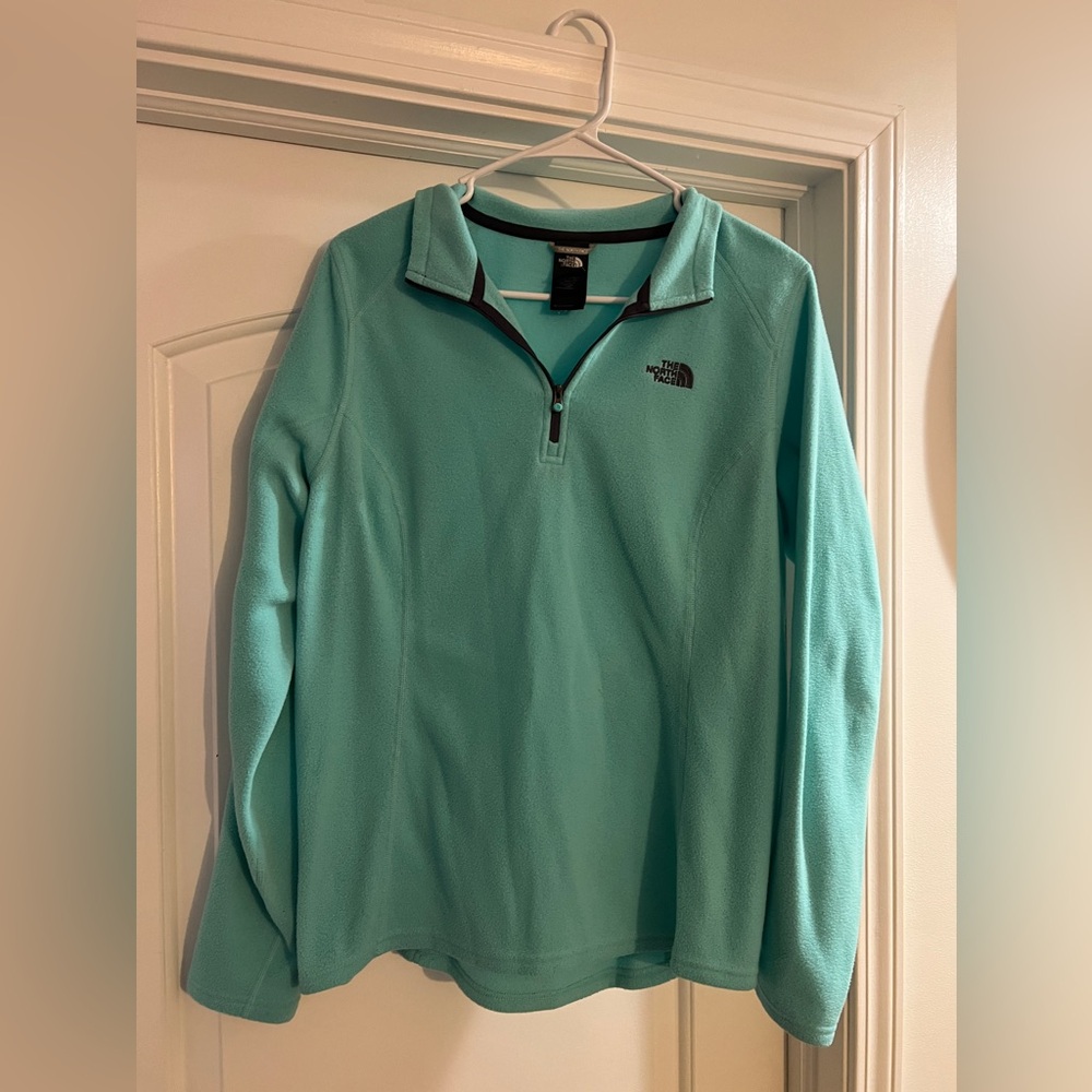 Blue soft north face 1/4 zip jacket